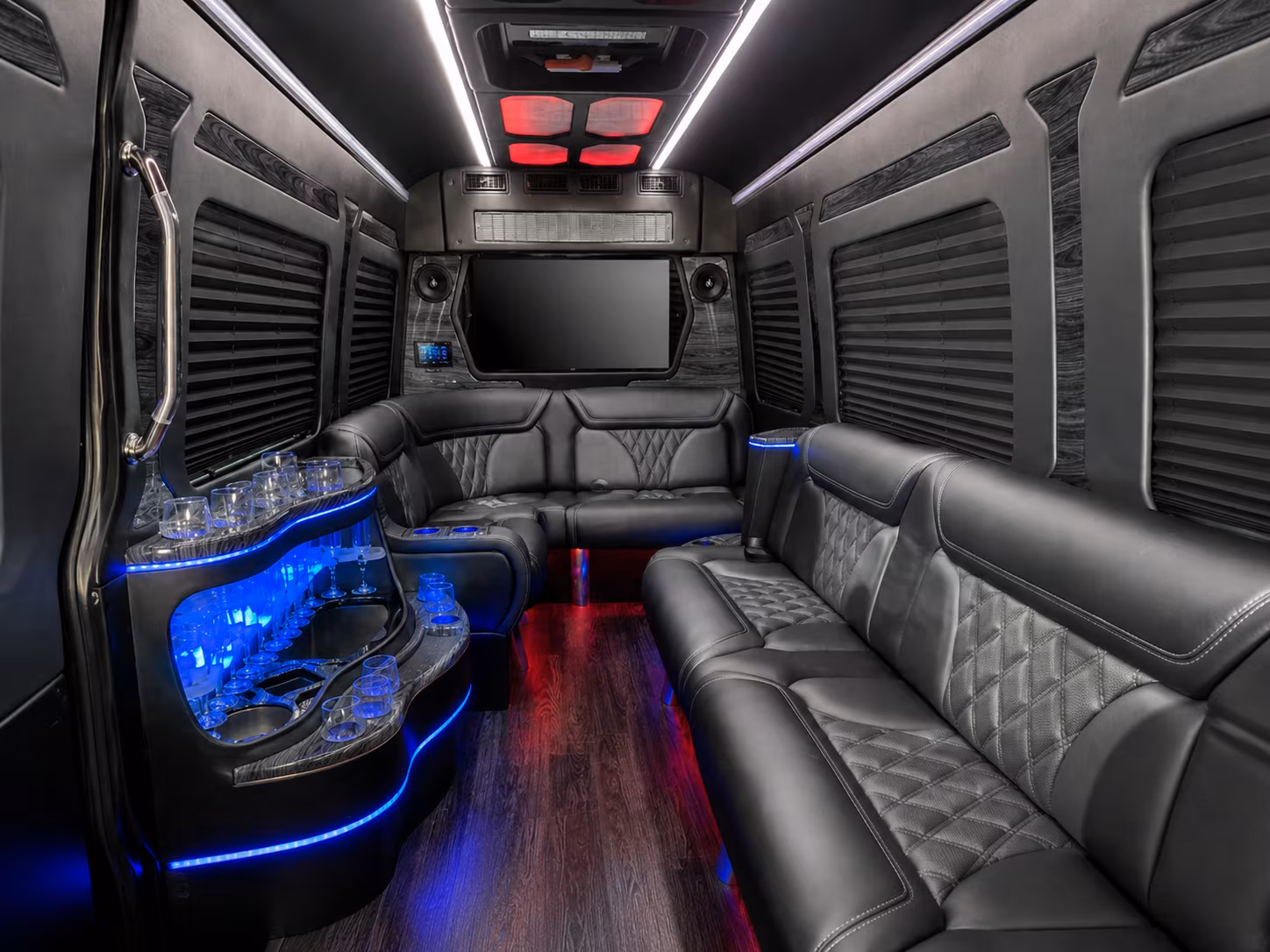 fontana 40 passenger party bus interior